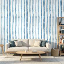 1 Rollo de Papel Tapiz Autoadhesivo con Rayas Verticales Azules PVC Pegatina Decorativa de Pared para Baño Escuela Hotel Fondo de Pared Renovación del Hogar Papel Tapiz Cajón Gabinete Estante Muebles Pegatina Impermeable Resistente a Manchas Removible Papel de Contacto 17.7inX39.3/118.1/196.8in - azul - Ver 7