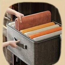 4pcs, Extra-Large Foldable Cationic Storage Box, Waterproof Storage, Bed Sheet Organizers, Foldable Storage And Organization Boxsuitable For Wardrobes, Bedrooms, Kitchens, Books, Multi-Functional Storage And Organization Box(Dual Zippers, 3 Handles) - 4pcs - View 5
