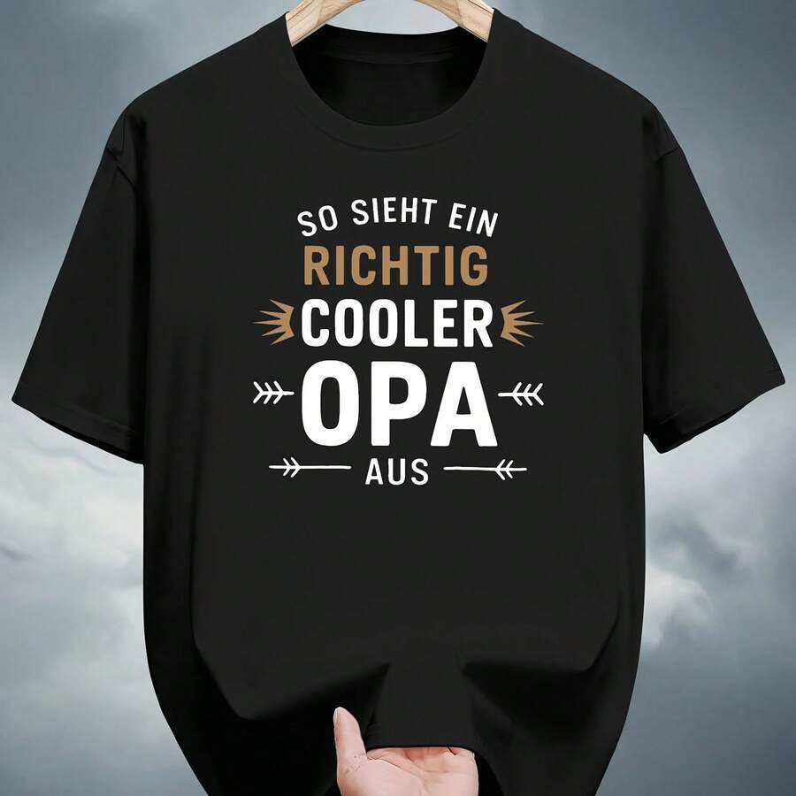 Super Cool Grandpa Print T-Shirt For Men And Women, Casual Streetwear, Vintage Style, Father's Day Or Birthday Gift - 彩色 - 查看 1