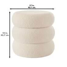 Boucle Cloud Storage Ottoman, Cream - Cream - View 5
