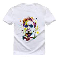 Tony Stark Robert Downey Men's And Women's Cotton Crew Neck Short Sleeve T-Shirt, European And American Style Streetwear, Rock And Roll Music - 彩色 - 查看 1