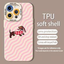 Teckel marrón con estampado de corazón rosafunda de teléfono Fundas compatibles con ,Apple,VIVO,OPPO,,, y Honor.Fabricadas en silicona TPU,ofrecen protección contra golpes y caídas.correa para celular - Blanco - Ver 5