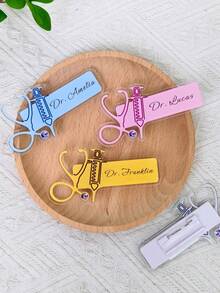 1/3/5pcs Customized Nurse Doctor Acrylic Name Brooch, Personalized Multicolor Syringe Scissors Medical Pin, Nurse Day Graduation Gift, Hospital Staff Name Tag, Nurse Appreciation Gift Pin, Anniversary/Medical Party Souvenir - Multicolor - View 9