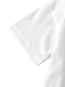 1 Piece Teen Boy Casual Print Short Sleeve T-Shirt, Spring/Autumn, Youth Student Clothing, Stylish And Breathable Textile Jacket, For Teenagers Men - White - View 4