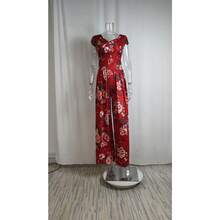 Fashionable Jumpsuit, New Spring Collection For Women, Printed, Off-The-Shoulder And High-Waisted, Elegant And Modern Style - 紅色印刷 - 查看 3