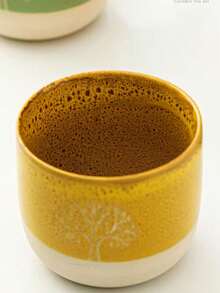 1pc Vintage Kiln-Changed Tree Of Life Ceramic Cup, Saudi Coffee Cup, Handmade Textured Premium Finish, Multiple Colors Available, Large Capacity Water Cup Mug, Exotic Totem Design, Suitable For Middle Eastern Home Style, Great For Tea And Coffee, Practical And Beautiful - Multicolor - View 9