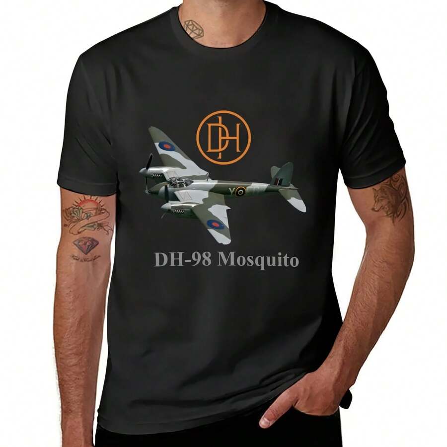De lland DH.98 Mosquito twin-engined WW2 camiseta Deones De combate multifunción, moda coreana, camisetas De tallas grandes para hombres - Multicolor - Ver 1