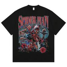 Disney Spider-Man Oversized Cotton T-Shirt  Streetwear Retro Harajuku Punk Fashion Casual Short Sleeve Top For Men WomenFashion Brand - 3 - 查看 10