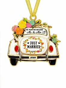 Unique Elegant Hanging Ornament, Mr. & Mrs. Wall Decor, Wedding Keepsake, 2026 First Christmas After Marriage Decoration, Ideal Gift For Bride, Groom, Newlyweds, Suitable For Bridal Shower, Romantic Wedding And Holiday Party - Acrylic Car Pendant - View 8
