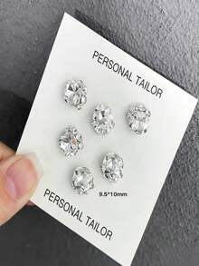 5pcs Popular Nail Art Crystal Rhinestones 3D Round Pigeon Egg Right Angle Finished Rhinestone Ball Asymmetrical Heart Rectangular Handmade Pearl Inlaid Nail Decoration Accessories, Nail Art Parts Nail Charms - 彩色 - 查看 15