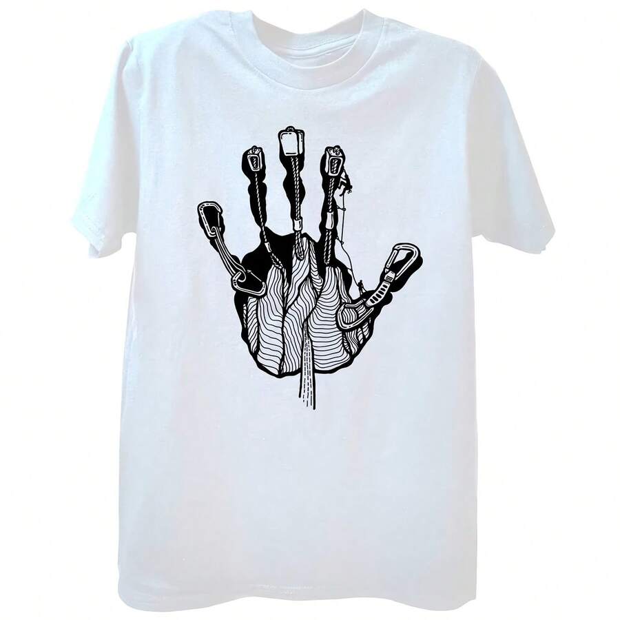 Women's Summer Crew Neck T-Shirt, Women's Climbing T-Shirt, Urban Style Graphic Summer T-Shirt, Y2K Top With Personality - 彩色 - 查看 1
