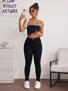 Women's Skinny Jeans With A Figure-Enhancing Design - 原色 - 查看 6