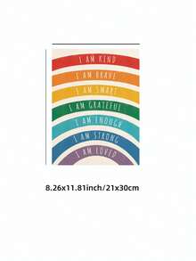 1pc Frameless Cute Rainbow Motivational Quote Positive Saying Wall Art Poster Print For Kids Room Playroom Nursery Dorm Party Gift, Room Decor, Prints For Wall - Rainbow - View 13