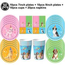 Suministros para Fiesta de Cumpleaños de Perros, Vajilla de Papel para Mascotas, Pancarta de Feliz Cumpleaños para Perros, Decoración de Pasteles con Globos, Decoración para Fiestas Temáticas de Cachorros - 18 globos - Ver 20