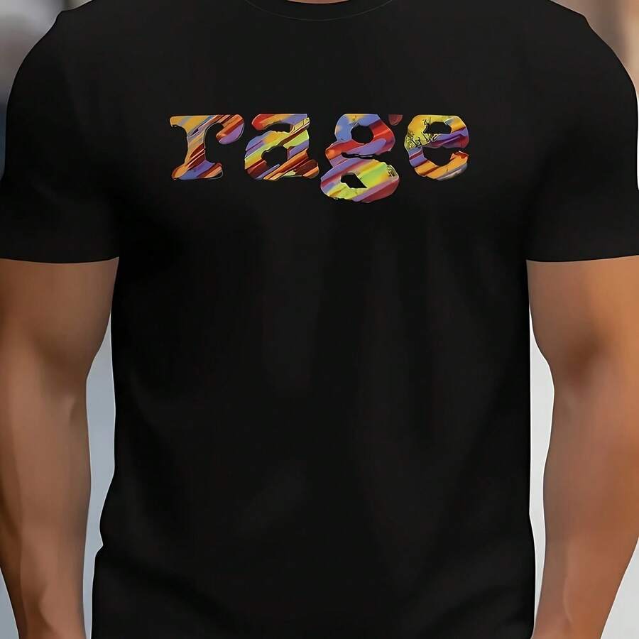 Camiseta Retro de Anime para Hombre, 180g, Diseño de Letras RAGE con Kanji, Inspirada en los 90 - Multicolor - Ver 1