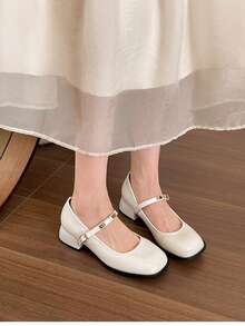 New Spring/Autumn Collection For 2026: French-Style Platform Leather Shoes And British-Style Marie-Chen Shoes. Casual And Versatile Design, Suitable For Both Indoor And Outdoor Wear. - Beige - View 10
