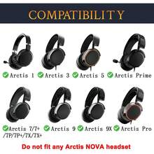 High-Density Foam Ear Pads Replacement For Arctis 7/Pro/9/9X/5/3/1/Prime/7+/7P/7X Series (Not Compatible With Nova), Black - Black - View 5