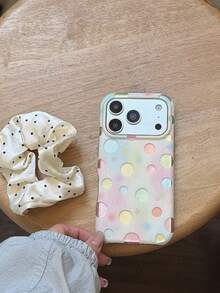 鮮豔可愛彩色漸層圓點 Ins 韓系手機殼,適用於 iPhone 17 Pro Max、16 Pro、17、15 Pro、14,雙層防震手機保護套,適合女孩 - 彩色 - 查看 4
