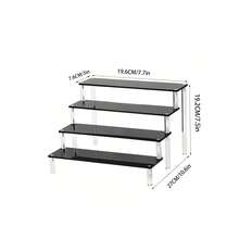 1pc Black Acrylic Tiered Display Stand, Black Acrylic Tiered Storage Rack, Doll Display Rack, Multi-Purpose Multi-Layer Blind Box Figure Storage Rack, Suitable For Bedroom, Study And Shop - Black - View 11
