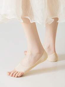 1/4/6 Pairs Ice Silk Toe Socks Spring Summer Low-Cut Invisible Anti-Slip Ultra-Thin Five-Finger Socks - Multicolor - View 10