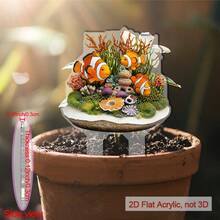 [2D Flat][2D Flat]Acrylic Ground Stake, Colorful Clownfish And Seaweed Design, Perfect For Decorating Your Garden And Lawn On Father's Day And Peace Day - A - View 1