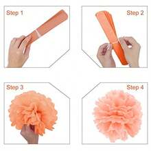 33pcs Party Decorations Supplies Set Paper Lanterns Tissue Pom Poms Flowers Tassels Hanging Garland Banner Triangle Flag Bunting for Birthday Baby Shower Wedding Graduation Events Orange Red - Naranja y rojo - Ver 7