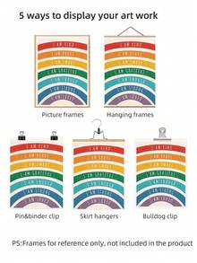 1pc Frameless Cute Rainbow Motivational Quote Positive Saying Wall Art Poster Print For Kids Room Playroom Nursery Dorm Party Gift, Room Decor, Prints For Wall - Rainbow - View 8