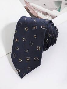 1条男士时尚几何趣味图案领带，适合商务、通勤、外出、派对、休闲、日常、学校、宴会、舞台搭配等场合。 - 彩色 - 查看 5