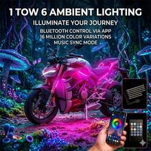 6 In 1 Motorcycle LED Neon Light Strip, Motorcycle Accessories, 16 Million Colors, APP And Remote Control, Hard Wiring, Multi-Function Display, Suitable For Most Models, Motorcycle LED Neon Light Kit - 6 In 1 Motorcycle LED Neon Light Strip - View 2