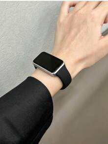 1pc Casual Sports Style Silicone Strap, Suitable For Huawei Band 8/9/10/11/11Pro/NFC Wristband - Black - View 2