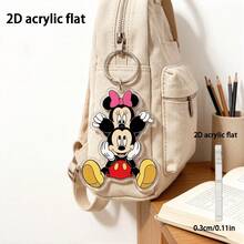 Disney Mickey & Minnie 新款扁平壓克力鑰匙圈，中性電影迷必備，實用時尚創意鑰匙圈，鑰匙鍊，節日禮物裝飾鑰匙吊飾，汽車鑰匙圈，背包與錢包鑰匙圈，可愛 Mickey & Minnie 壓克力鑰匙圈，2D 卡通鑰匙環，背包掛飾，包包配件，送給女孩的甜美小禮物 - 彩色 - 查看 7