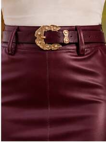 Women's Long Skirt, Godet Skirt, Women's Clothing, Evangelical Fashion, Comfortable - 酒紅色 - 查看 5