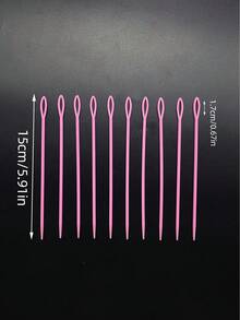 [10pcs/Pack]15cm Extra Long Plastic Needles, Tip Safety Design, No Pricking, No Fabric Damage, Extra Large Oval Eye, Easy Threading For Thick Yarn, Suitable For Crochet, Knitting, Hiding Yarn Ends, And Mending Knitted Garments - 15cm Long Plastic Hand Sewing Needle - View 10