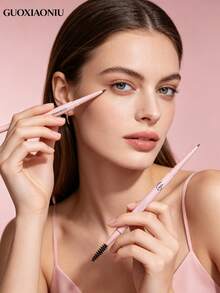 GUOXIAONIU Ultra-Thin Dual-Ended Eyebrow Pencil, Fine Texture, Non-Fading, Portable Natural Brow Color, Suitable For Daily Makeup - 03#Gray Brown - View 12