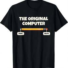 Men's 100% Cotton T-Shirt, Asian Size S-5XL, Letter Print T-Shirts, Men's Clothing, Comfortable And Breathable - 彩色 - 查看 1