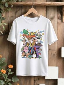 Disney Toy Story Men's Tee, Full-Character Retro Print, Vibrant American Style, Clean White Fit For Park Trips And Everyday Wear. - 白色 - 查看 2