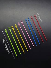 [10pcs/Pack]15cm Extra Long Plastic Needles, Tip Safety Design, No Pricking, No Fabric Damage, Extra Large Oval Eye, Easy Threading For Thick Yarn, Suitable For Crochet, Knitting, Hiding Yarn Ends, And Mending Knitted Garments - 15cm Long Plastic Hand Sewing Needle - View 13