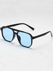 1/3 Pairs Fashionable Double Stripe Aviator Style Driving Glasses, Unisex. Minimalist Style. Suitable For Women's Autumn/Winter Outfit Matching. Casual Business Gift. Wear For Summer Beach Vacation. - Multicolor - View 3