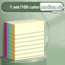 100 Sheets Of 4-Color Sticky Note Stickers/Book, Portable Student Self-Adhesive And Easy-To-Use Sticky Note Book, Suitable For Office, Home And Campus Scenes, Study Supplies, Winter And Summer Gifts (Multiple Styles To Choose From) - View 7