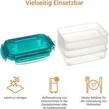 Gefrierbehälter-Set, mit Deckel, luftdicht, auslaufsicher, stapelbar, für Kühl- und Gefrierschrank geeignet, aus Kunststoff, mikrowellen- und spülmaschinenfest, 3 x 1,2 l, farblos - Übersicht 4