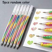 1pc/2pcs/3pcs/5pcs/6pcs/12pcs/18pcs/24pcs/30pcs/36pcs/42pcs High-Value Gradient Spiral Writing Greeting Cards, Exquisite Cute Cartoon Patterns, Random Styles, Office Study Gift Box Fountain Pens, Student Stationery Small Prizes, Suitable For Parent-Child Education, School/General/Student/Stationery/Drawing/Teacher/Classroom/Supplies/Birthday/Holiday/Party Gifts (One Size Is 6 Pens Per Box) - Multicolor - View 12