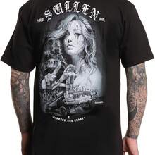 Sullen Men's Los Angeles Artist Graphic Tattoo Lifestyle Short Sleeve T-Shirt, Black Cotton Crew Neck With Bold SULLIN Print - 彩色 - 查看 1