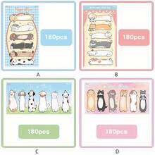 180pcs Kawaii Cartoon Pet Long Strip Sticky Notes, Multifunctional Writeable Memo Pads, Cute Stationery DIY Decor For Planner Journal Office Bookmark Tag School Supplies - 180 Sheets - View 4