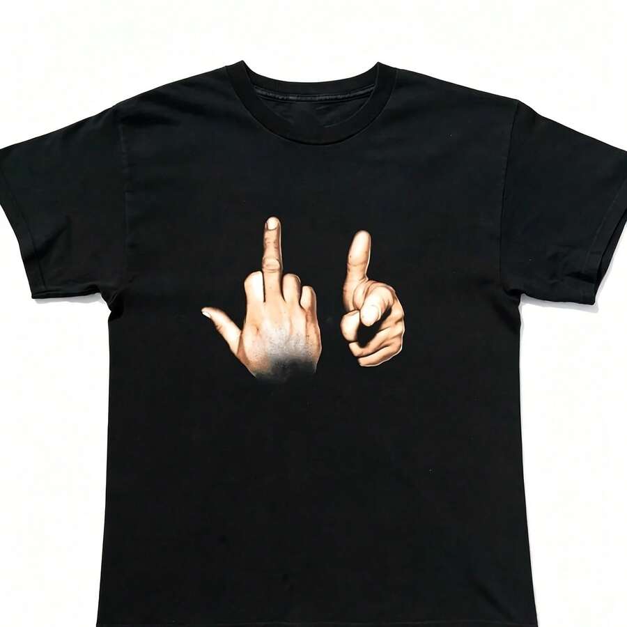 Camiseta Retro Vintage de Manga Corta con el Mismo Estilo de ASAP Rocky para Hombre (Cantante de Hip Hop) - Multicolor - Ver 1