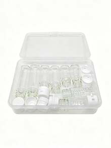 1.5ml/2ml/3ml Glass Sample Vials Set, 5/8pcs Leakproof Mini Liquid Bottles With White Caps, Portable Clear Cosmetic Containers, Refillable Travel Vials For Essential Oils, Perfume, Makeup Samples, Trip, Home Use, Reusable, Small Storage - Multicolor - View 12