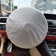 1/2件裝銀色塗層布料方向盤遮陽罩，42cm通用汽車防曬隔熱套，專用方向盤遮陽罩！銀色塗層布料強反射隔熱，通用尺寸，易於使用且觸感涼爽 - 多色 - View 6