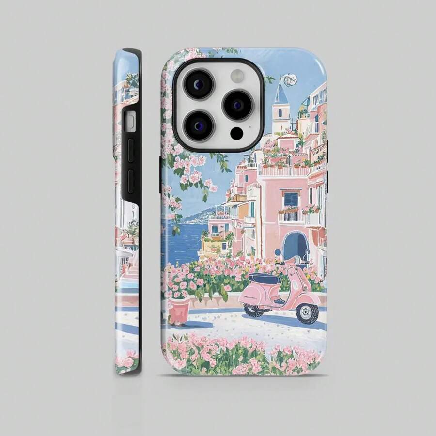 Coquette Italian Summer Phone Case: Pink Italian Coast Resistant - 圖片1Pcs - 查看 1