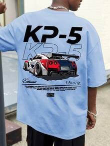 Camiseta de manga corta casual estampada para hombre KP5 Racing Passion Speed Dream - Nueva camiseta cómoda de cuello redondo para primavera/verano - Estilo cómodo y lavable aáquina - Negro - Ver 9