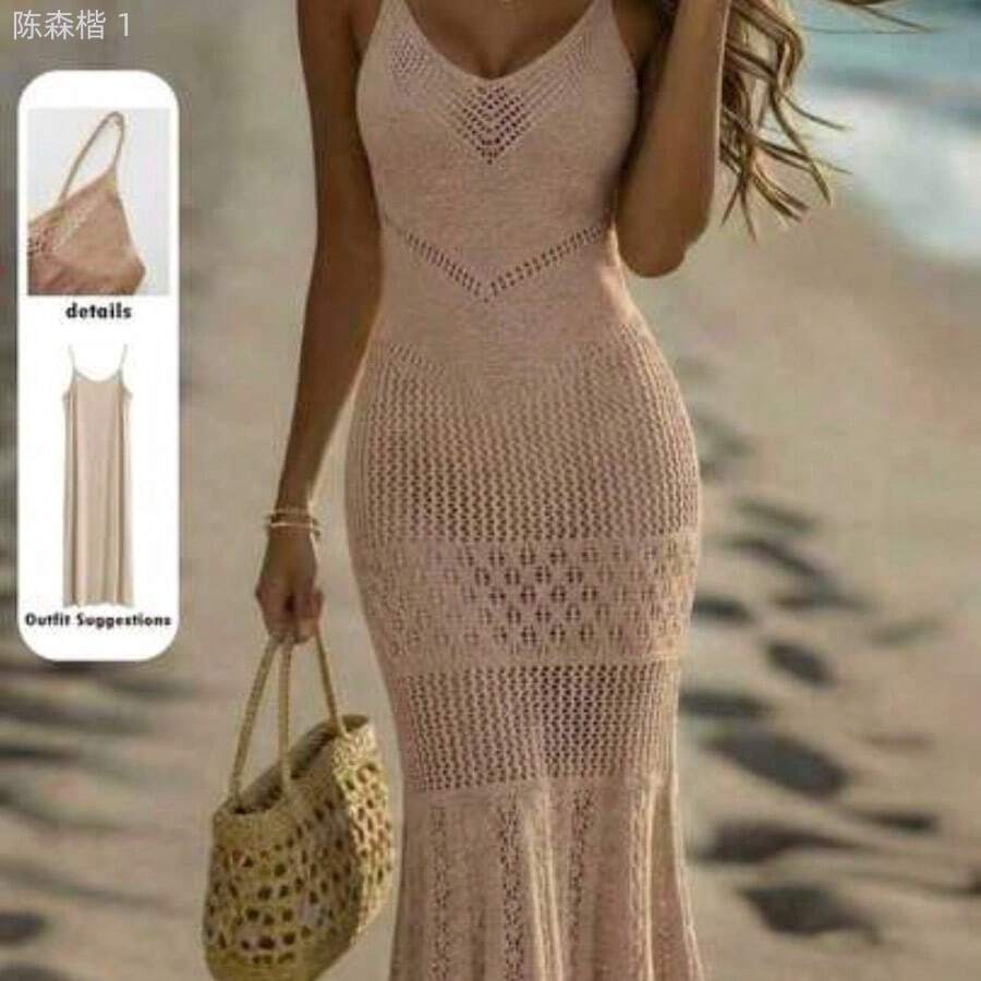 Women Sweater Dresses - Camel - View 1