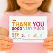 ThreeKin Collective Kids Fill-In-The-Blank Thank You Cards With White Envelopes, Double-Sided Postcards | Fun Colorful Design For Birthdays, Holidays And Other Occasions - Bright - View 6